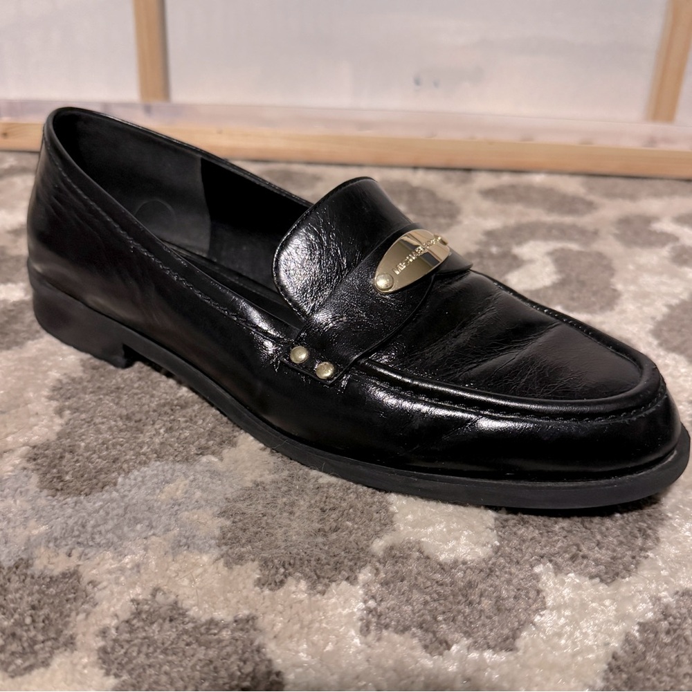Michael Kors men’s black leather dress loafers